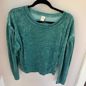 We The Free Teal Women's Velour Jersey Top